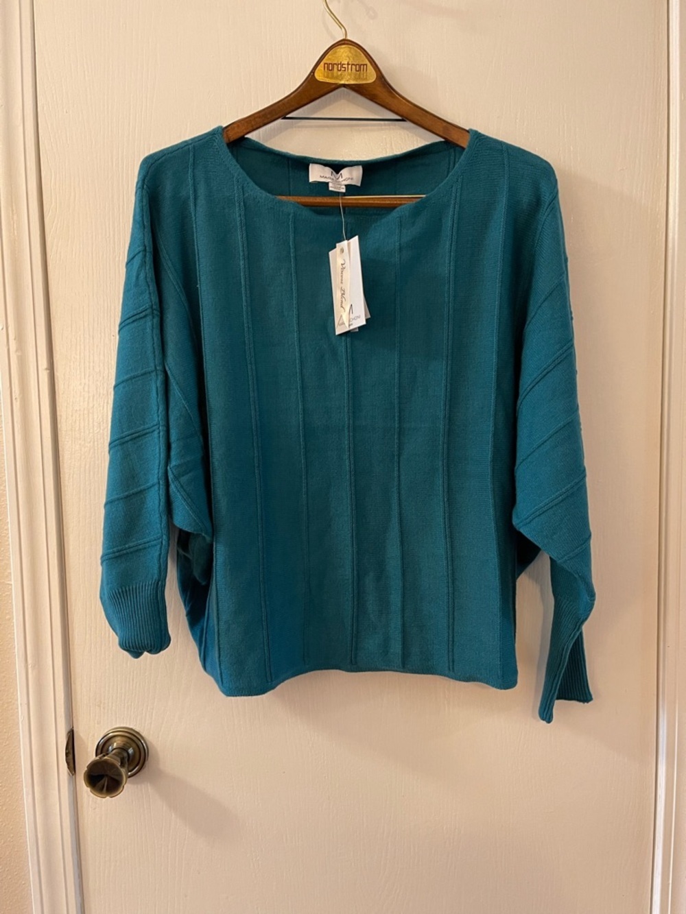 Magaschoni Teal Crew Neck Sweater